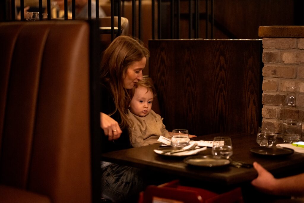Guests dining together at Brewco